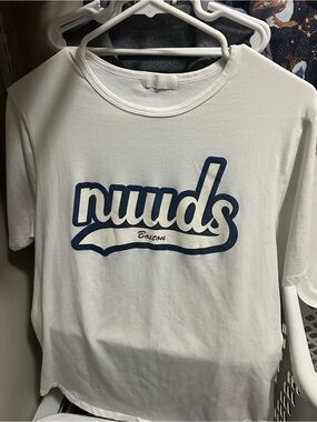 White 'nuuds Boston' Graphic Tee